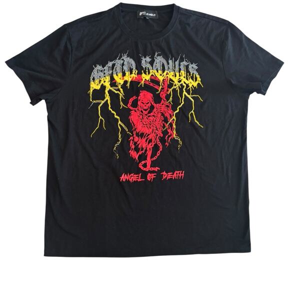 MEN'S GFTD LOS ANGELES NWOT GT-JERICK T-SHIRT 3XL BLACK RHINESTONE GFTD SOULS - Picture 1 of 6
